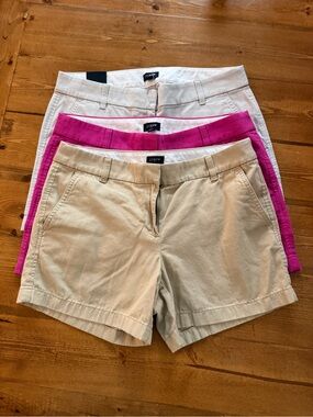 J. Crew Women’s Classic Chino Shorts - Pink, Gray, Tan